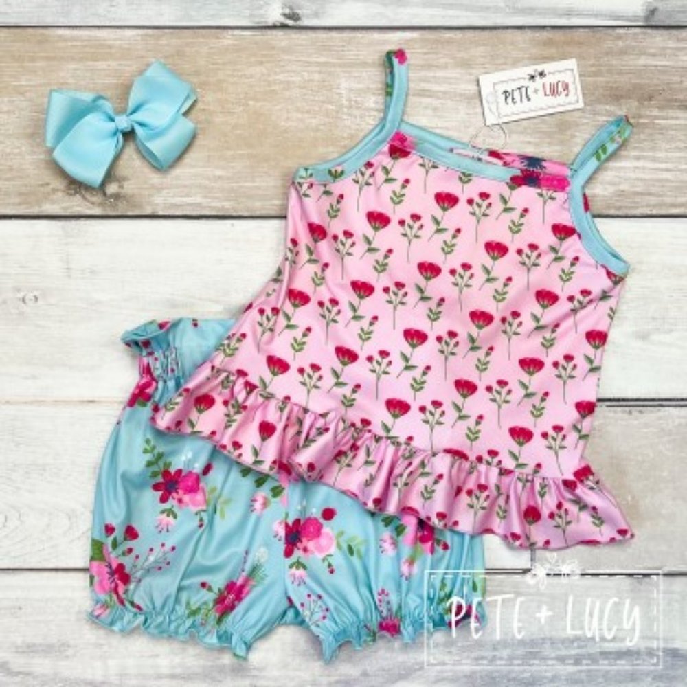 Pete + Lucy Floral Short Set Size 6-6X
